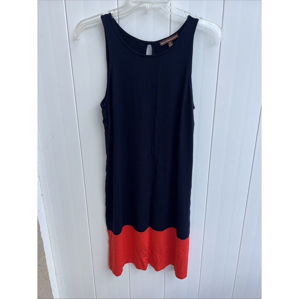 holly robinson peete womens sheath dress sleeveless Navy Blue Sz Medium